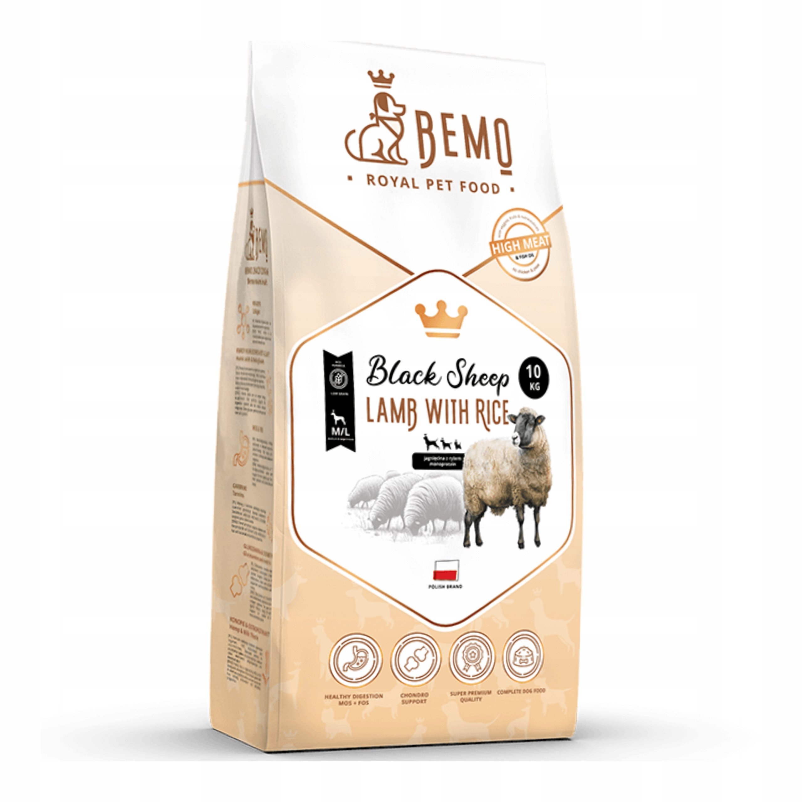 Sucha karma dla psa Bemo Black Sheep S/m 10 kg jagnięcina monoproteinowa