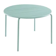 Stoły ogrodowe - Okrągły stół ogrodowy z metalu – śr. 110 cm – kolor zielony migdał - MIRMANDE - miniaturka - grafika 1