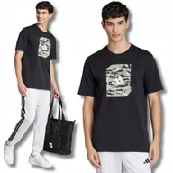 Koszulki męskie - KOSZULKA MĘSKA ADIDAS SPORTOWA KRÓTKI RĘKAW T-SHIRT BAWEŁNIANA CZARNA L - miniaturka - grafika 1