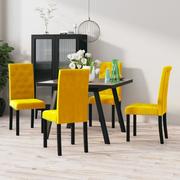 Krzesła - vidaXL Krzesła stołowe 4 szt. żółte obite aksamitem 336888 - miniaturka - grafika 1