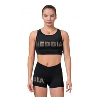 Koszulki i topy damskie - Damski mini top Nebbia Gold Mesh 830, Czarny, XS - miniaturka - grafika 1