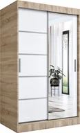 Szafy - MKPOL Szafa przesuwna MODUO COMFORT 2 120 dąb sonoma/biała mat z lustrem - miniaturka - grafika 1