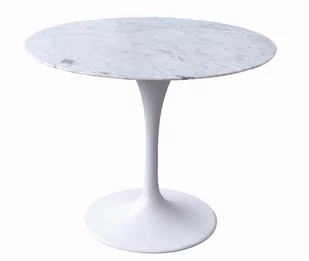 King Home Stół TULIP MARBLE 90 biały - blat okrągły marmurowy, metal GT-09M.FI90 - Stoły - miniaturka - grafika 1