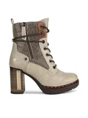 Botki damskie - Mustang Botki 1336-510 Beżowy - miniaturka - grafika 1