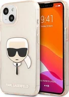 Etui i futerały do telefonów - Karl Lagerfeld Etui Karl Lagerfeld KLHCP13SKHTUGLGO Apple iPhone 13 mini złoty/gold hardcase Glitter Karl`s Head - miniaturka - grafika 1