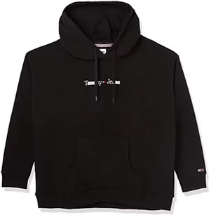 Tommy Hilfiger Damska bluza z kapturem Tjw CRV Reg Serif Liniowa z kapturem Ciężkie Dzianiny, Czarny, XL - Bluzy damskie - miniaturka - grafika 1