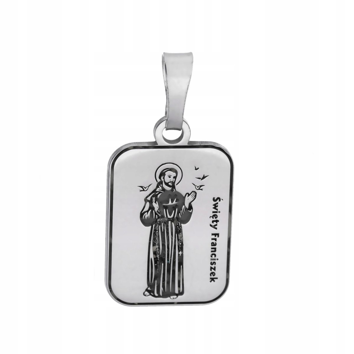 Medalik srebrny pr. 925 Wisiorek Medalion Św. Franciszek z Asyżu Modlitwa