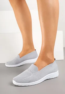 Szare Wsuwane Tenisówki Mokasyny Venni - Trampki damskie - miniaturka - grafika 1