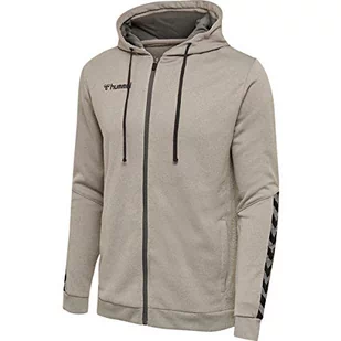 Hummel męska bluza z kapturem HmlAuthentic Poly Zip Hoodie szary szary melanż X-L 204937-2006-XL - Bluzy męskie - miniaturka - grafika 1