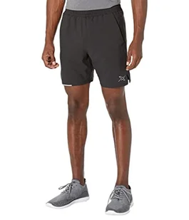 Nuokix 2XU męskie szorty Aero 17,8 cm, czarne/srebrne odblaskowe, małe - Spodenki damskie - miniaturka - grafika 1