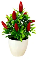 Sztuczne kwiaty - SZTUCZNE DRZEWKO DRZEWO PAPRYCZKA CHILI W DONICZCE ROŚLINA DO OZDOBY DOMU MIESZKANIA OGRODU - miniaturka - grafika 1