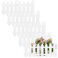 Ogrodzenia - 10x Płotek Ogrodowy Plastikowy Biały Border Palisada Obrzeże Trawnik 2m - miniaturka - grafika 1