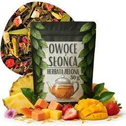 Owoce słońca 50 g herbata zielona mango papaja ananas truskawka - Herbata - miniaturka - grafika 1