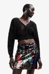 Desigual kardigan damski kolor czarny - Swetry damskie - miniaturka - grafika 1
