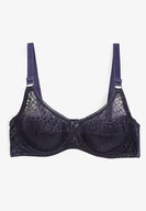 Biustonosze - Granatowy Biustonosz Typu Full Cup z Koronką Vikiisire - Renee - miniaturka - grafika 1