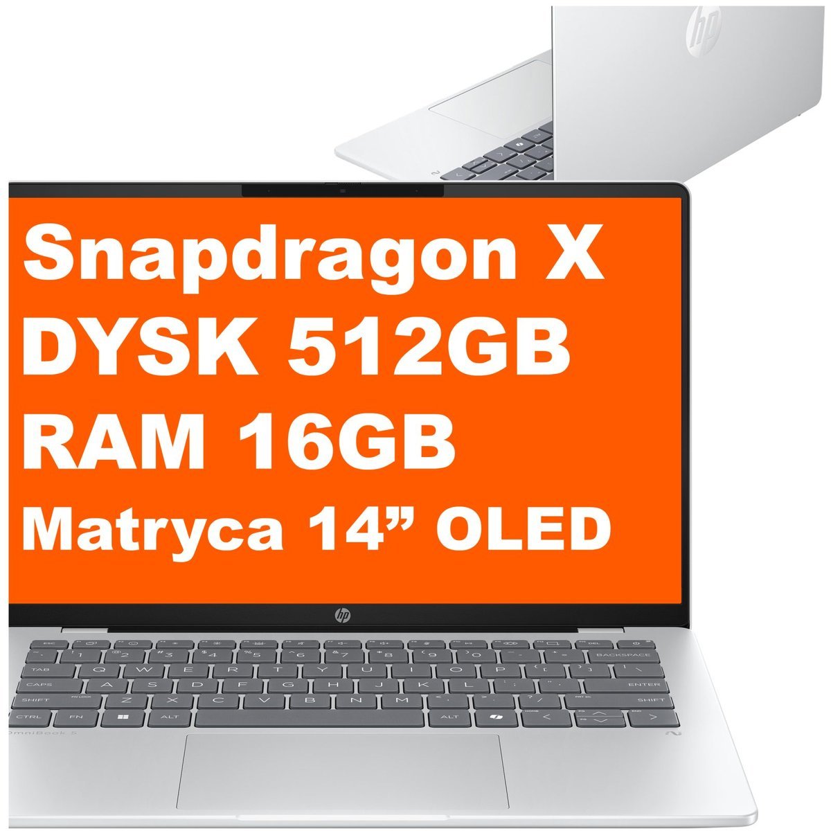 HP OmniBook 5 14-he0502na / C1ER7EA / Snapdragon X / 16GB / 512GB / Adreno / 2k / Win 11 / Srebrny