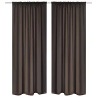 Zasłony - vidaXL Brązowe zasłony zaciemniające pomieszczenie Blackout x2 135x245 cm - miniaturka - grafika 1