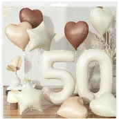 Balony i akcesoria - BALONY BOHO NA 50 URODZINY GWIAZDKA SERCE CYFRA SERDUSZKO PIĘĆDZIESIĄTKA - miniaturka - grafika 1