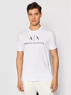 Koszulki męskie - Armani Exchange T-Shirt 8NZTCJ Z8H4Z 1100 Biały Slim Fit - miniaturka - grafika 1