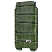 Etui i futerały do telefonów - SOX Duży Coccodrillo prawdziwa skóra premium etui na telefon komórkowy - zielony - miniaturka - grafika 1