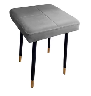 Taboret MAX MG17 szary podstawa czarna/złota - Taborety i hokery - miniaturka - grafika 2