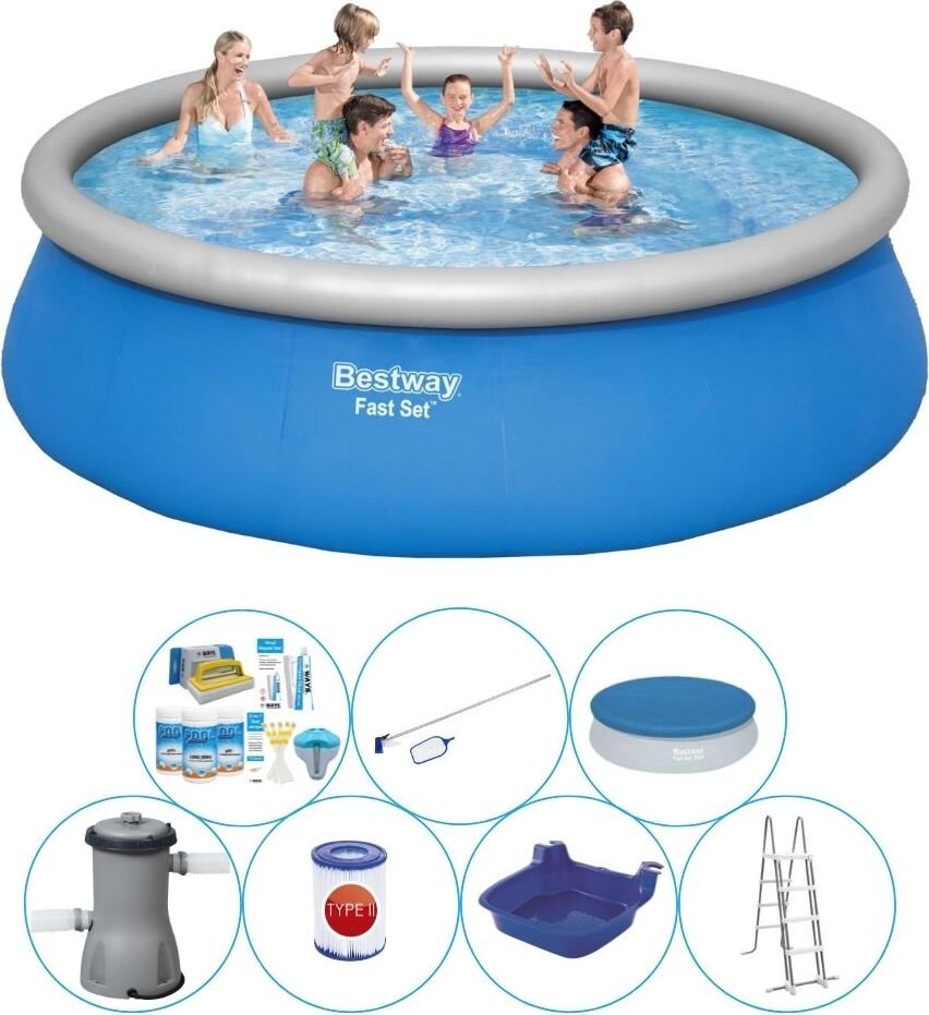 Basen z akcesoriami - Bestway Fast Set 457x122 cm okrągły