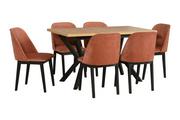 Stoły z krzesłami - Zestaw Stół rozkładany 140/180x80 z krzesłami do salonu jadalni L008 - miniaturka - grafika 1