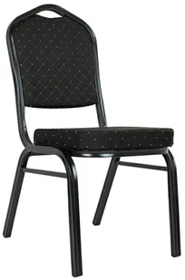 Czarne krzesło restauracyjne sztaplowane - Lindy 4X - Krzesła - miniaturka - grafika 1