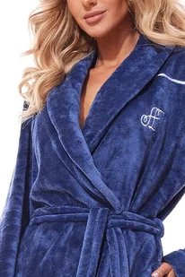 Szlafrok damski Lux niebieski 3XL - Szlafroki damskie - miniaturka - grafika 3