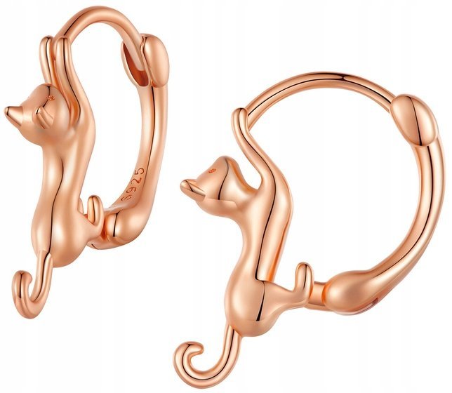 Kolczyki Srebrne Kotki Kolczyki Rose Gold Srebro