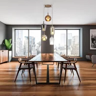 Lampy sufitowe - Mantra Iluminación Lampa wisząca Elsa, szklana, 5-punktowa, brąz, przezroczysty, chrom, miedź - miniaturka - grafika 1