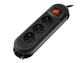 Listwy zasilające - HAMA LISTWA ZASILAJĄCA "COMFORT" 3GN, 1,5M (CZARNA) - miniaturka - grafika 1