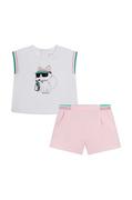 Dresy i komplety dla dziewczynek - Karl Lagerfeld komplet niemowlęcy kolor biały - miniaturka - grafika 1