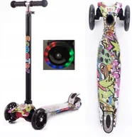 Hulajnogi - HULAJNOGA BALANSOWA TRÓJKOŁOWA LED GRAFFITI 60 KG - miniaturka - grafika 1