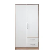 Szafy - Szafa 2D Biała SR3 Smart Meblar Biały Lux, Dąb Sonoma - miniaturka - grafika 1