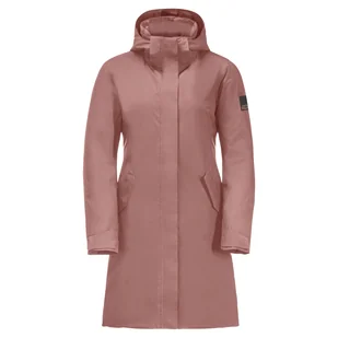 Damski płaszcz JACK WOLFSKIN COLD BAY COAT W 1113033-3068 – Różowy - Płaszcze damskie - miniaturka - grafika 1