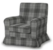 Pokrowce na meble - Dekoria Pokrowiec na fotel Ektorp Jennylund krata szaro-grafitowa 78 x 85 x 84 cm Edinburgh 613-115-75 - miniaturka - grafika 1