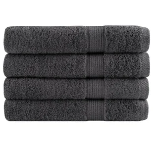 vidaXL Ręczniki premium SOLUND, 4 szt., antracytowe, 100x200 cm - Ręczniki - miniaturka - grafika 1