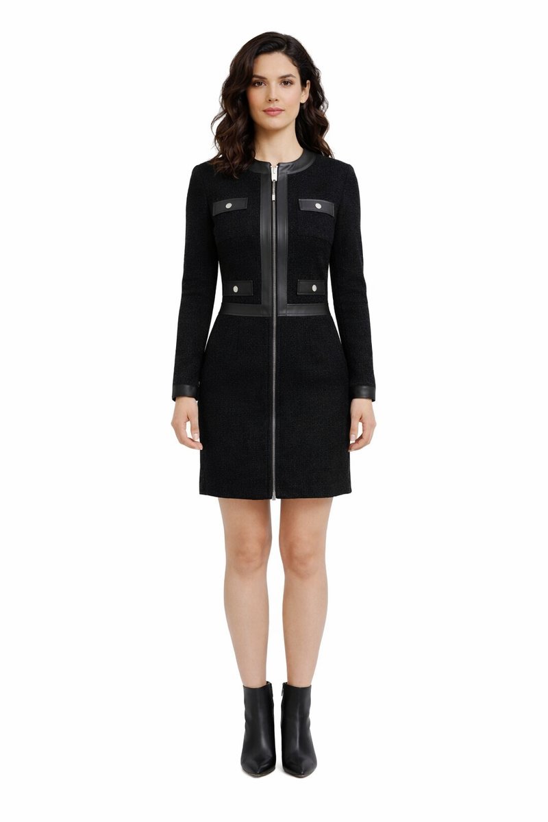 MARCIANO BY GUESS CZARNY DOPASOWANY SWETER Z EFEKTOWNĄ LAMÓWKĄ XS 1I3A