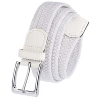 Paski - Pasek Pleciony Do Spodni Elastyczny Gumowy M��ski Damski Bia��y 95 cm - miniaturka - grafika 1