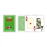 Gry karciane - Modiano, karty Texas Poker Jumbo Index Plastic Jasno, zielony - miniaturka - grafika 1