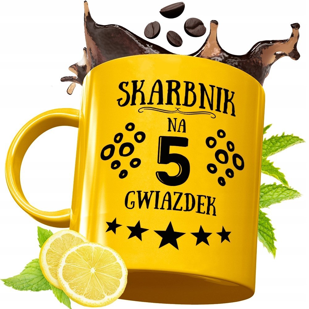 Złoty Kubek Premium Dla Skarbnika Prezent z Nadrukiem ze Zdjęciem + Opakowanie na prezent (wzór 02)