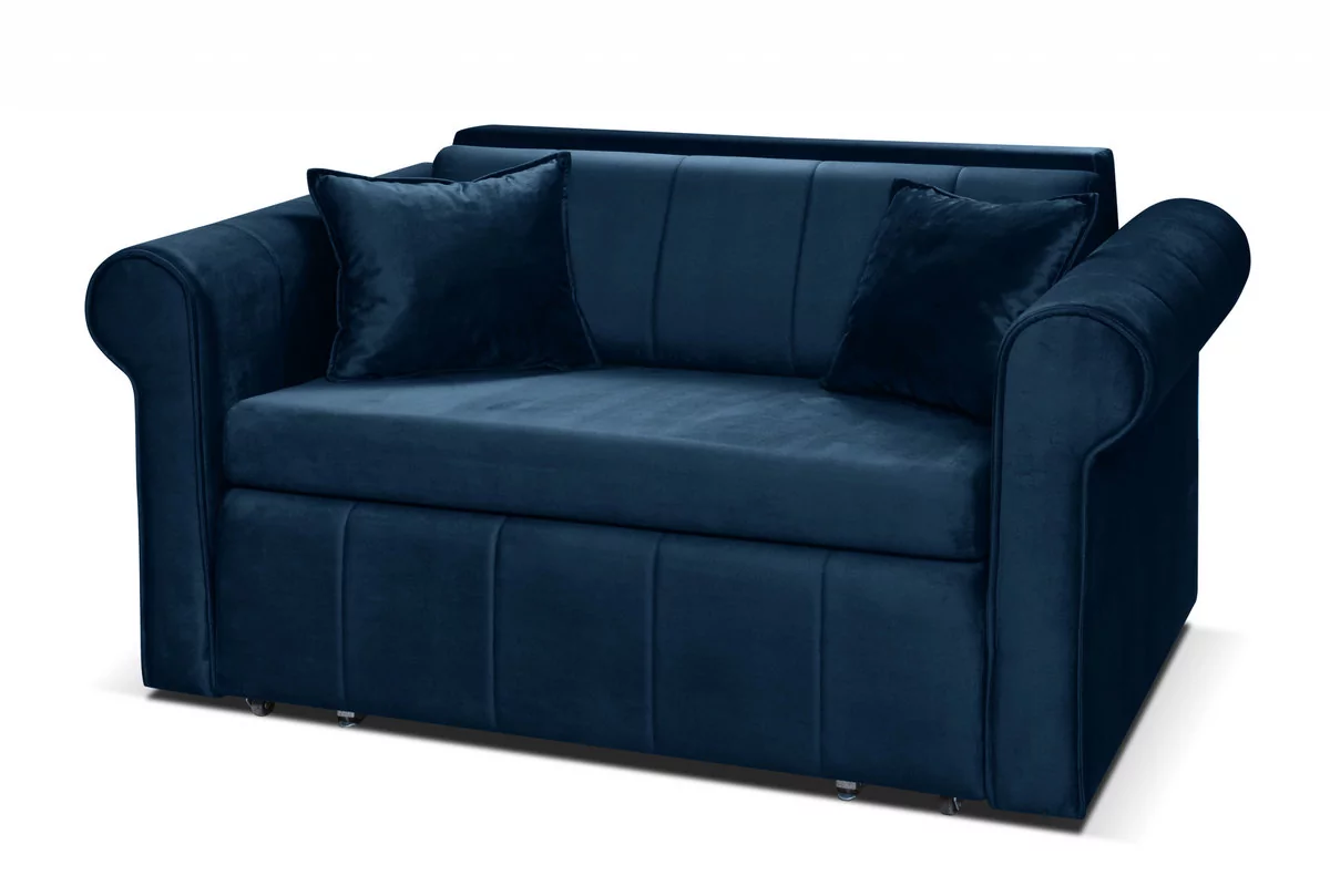 Sofa velvet glamour z dodatkowymi poduszkami granatowa LAVIO Konsimo