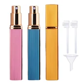 Pozostałe akcesoria kosmetyczne - TEMU 3- 12ml Kwadratowe Butelki na Perfumy i Kosmetyki z Aluminiowym Rozpylaczem - Przeciw Wyciekom, Nieszczekające, Przezroczyste Pokrywki, - miniaturka - grafika 1