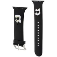 Akcesoria do smartwatchy - Karl Lagerfeld Pasek KLAWLSLKCNK Apple Watch 42/44/45/49mm czarny/black strap 3D Rubber Karl&Choupette Heads - miniaturka - grafika 1