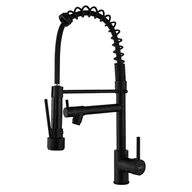 Baterie kuchenne - Bateria kuchenna z wyciąganą wylewką, 2 funkcje, obrotowa wylewka 360°, czarna bateria zlewozmywakowa - miniaturka - grafika 1