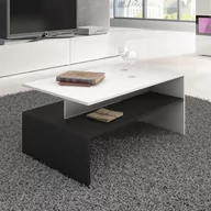 Stoły - STÓŁ OUVERTURE KOLOR BIAŁY STYL NOWOCZESNY 100X60 HAKANO - TABLE/COFFE/HEL/OUVERTURE/WHITE+BLACK/100X45 - miniaturka - grafika 1