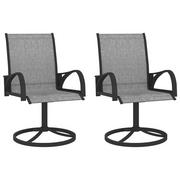 Fotele i krzesła ogrodowe - vidaXL Krzesła ogrodowe, obrotowe, 2 szt., textilene i stal, szare - miniaturka - grafika 1