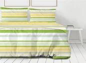 Pościel - Pościel 220x200 Action zielona żółta pasy Premium Bielbaw 1 - miniaturka - grafika 1