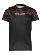 Koszulki sportowe męskie - Mizuno Koszulka sportowa "Athletic" w kolorze czarno-pomarańczowym - miniaturka - grafika 1